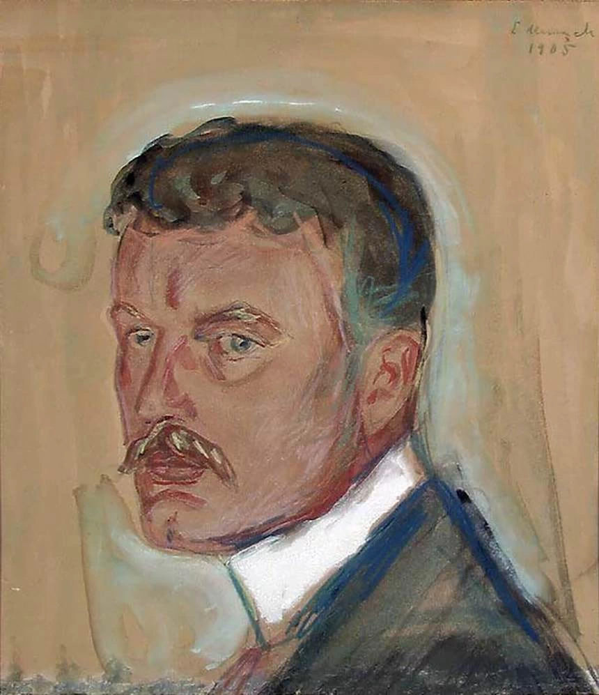 Self - Portrait with Moustache and Starched Collar, 1905, Nasjonalmuseet, Oslo